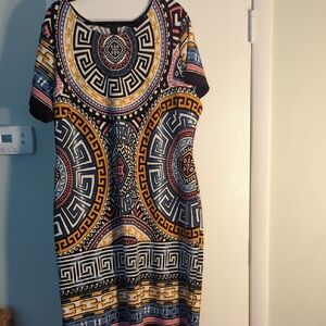 Ashley Stewart Geometric Pattern Dress